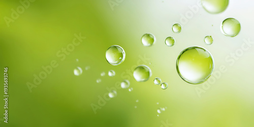 Green, fresh, and transparent bubble background