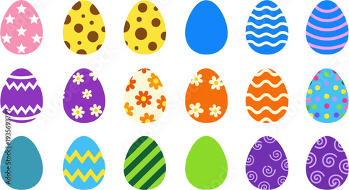 set of easter eggs