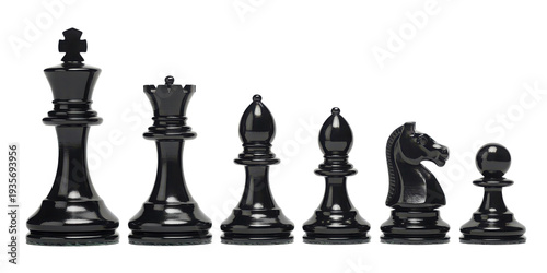 Wallpaper Mural Chess pieces in a row, including king, queen, and pawns, isolated on transparent background Torontodigital.ca