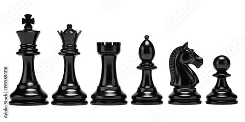 Wallpaper Mural Chess pieces set including king, queen, rook, bishop, knight, and pawn isolated on transparent background Torontodigital.ca