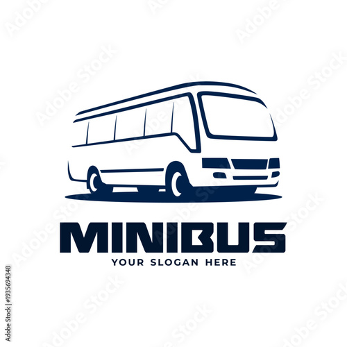 minibus transport shuttle service logo design vector template