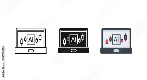 AI Trading Chart Laptop Financial Analysis