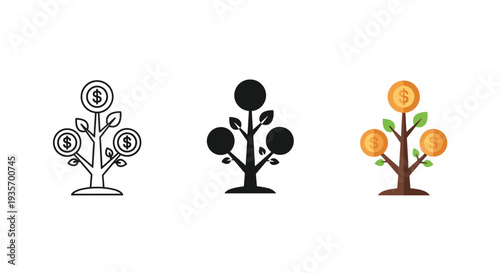 Money Tree Growth Investment Concept