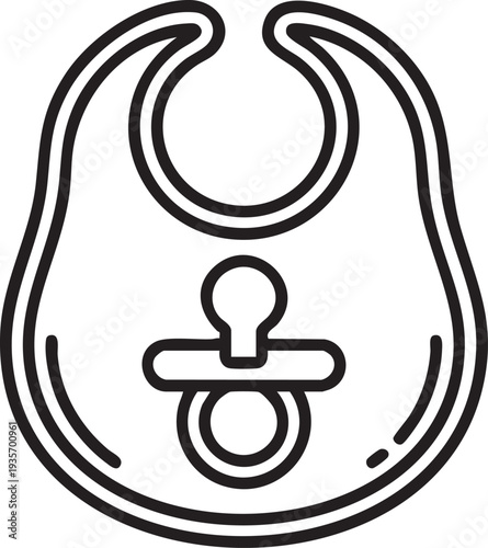 Baby Bib and Pacifier Icon dummy soother