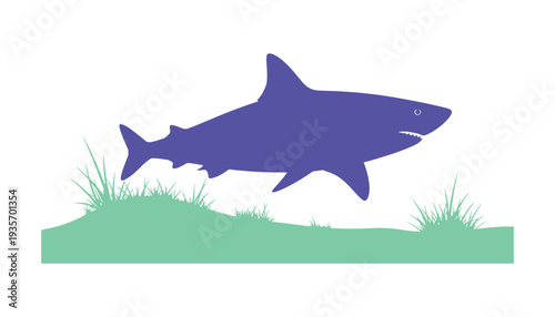 Creative shark artwork in a lively vector palette.