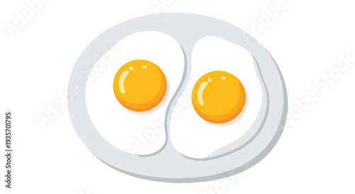Two perfect fried eggs served together on a light gray oval plate representing a healthy breakfast or nutritious meal idea.