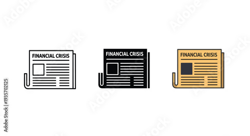 Financial Crisis Newspaper Headline Business Alert