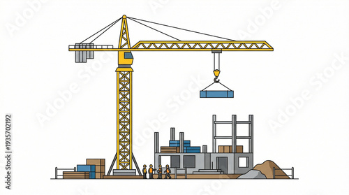 construction site with crane