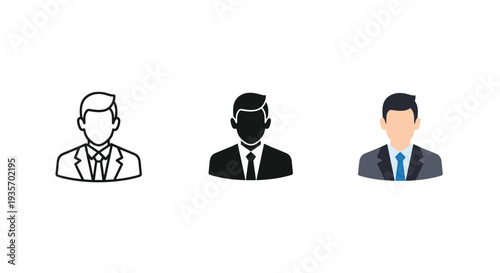 Businessman Icon Set Professional Avatar