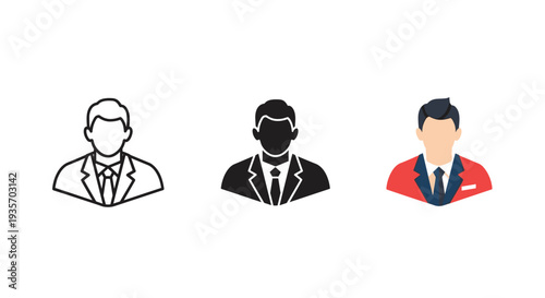 Professional Man Suit Icon Business Representation