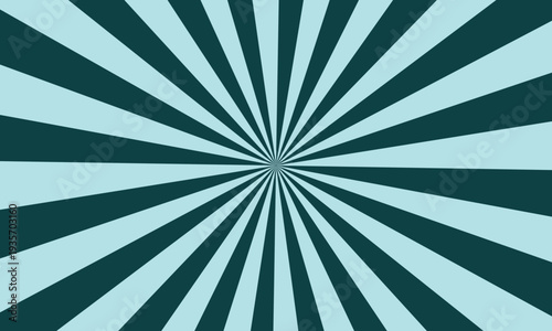 Cool blue and deep teal radial sunburst pattern spreading from a central point with sleek lines