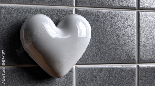 Elegant White Heart for Valentine's Day Love and Romantic Themes