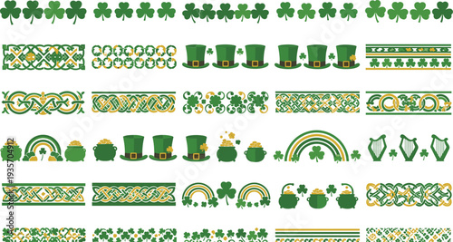 Stunning St Patrick's Day clover and hat icons