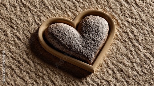 Romantic Valentine's Day Heart Decor with Natural Earthy Textures