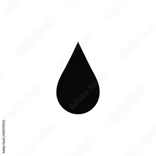 Rain drop silhouette vector flat design on white background.