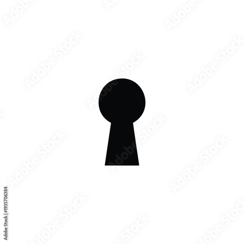 Key hole silhouette vector flat design on white background.