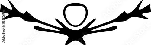 Black vector archer bow and arrow icon