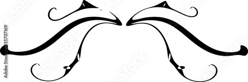 Black ornamental vector border design element