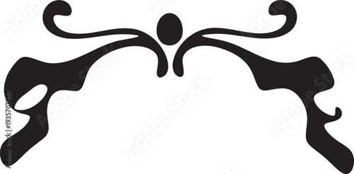 Black ornamental vector border design element