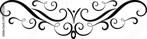Black ornamental vector border design element