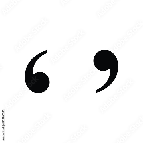 Single Quotation Marks Serif – Times Style Punctuation Vector
