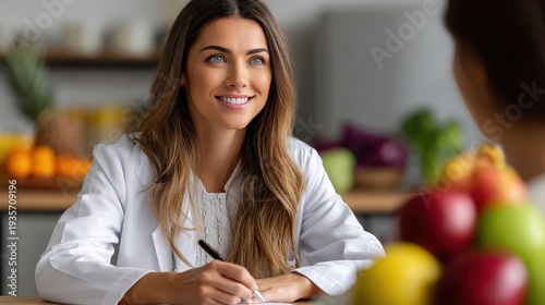 Professional Nutritionist Consulting Patient with Healthy Meal Plan