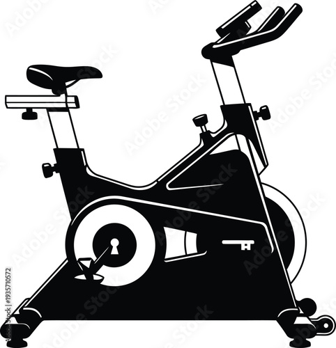 Stationary exercise bike for cardiovascular fitness and indoor cycling