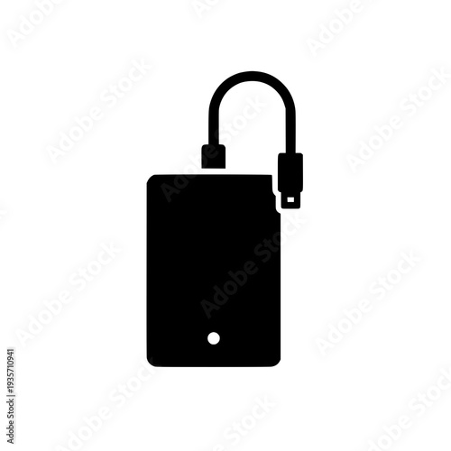 Portable power bank with charging cable attached for electronic devices