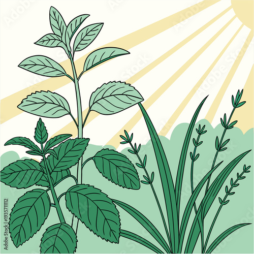 Summer Herbal Plants Collection