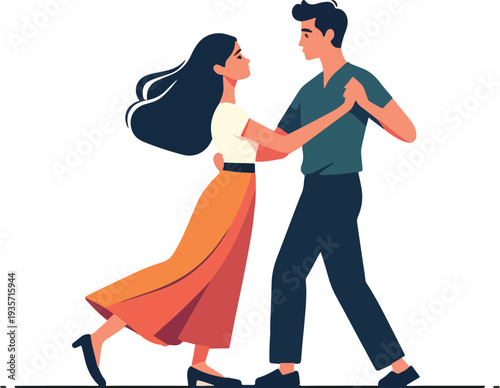 un uomo e una donna ballano lento veloce vettoriale 