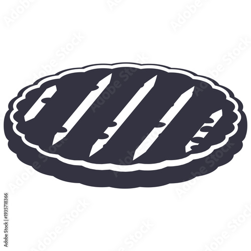 Barbecue knife flat icon