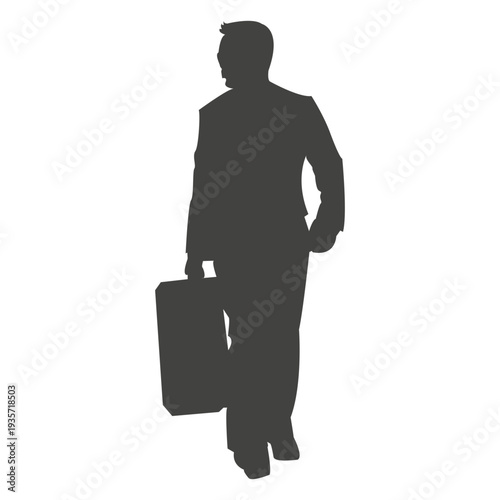 Business executive carrying briefcase