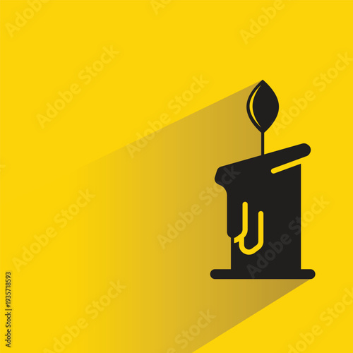 candle icon with shadow on yellow background