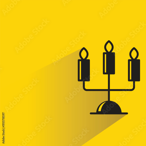 candle icon with shadow on yellow background