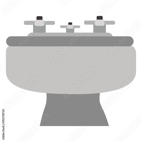 Flat grey washing basin