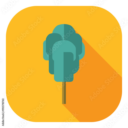 Flat tree square icon