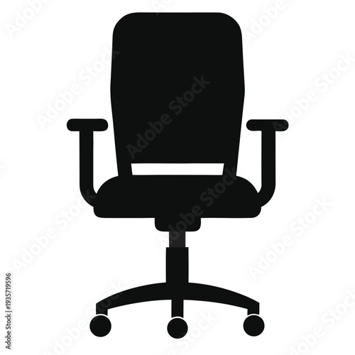 Modern comfortable ergonomic swivel office chair with armrests and wheels in a professional corporate setting
