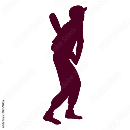 Baseball batting man silhouette