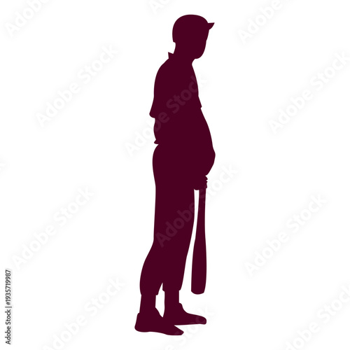 Baseball batting Silhouette Vector