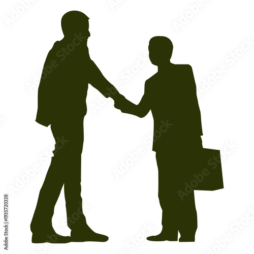 Businessman shaking hand silhouette 6