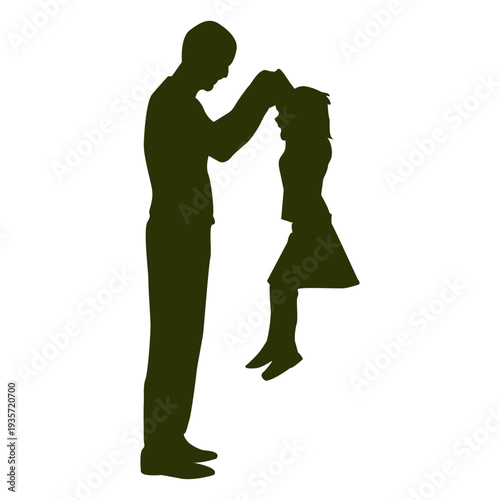 Father picking daughter silhouette
