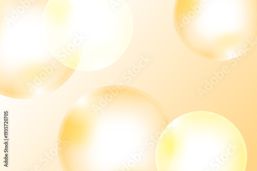 黄色 背景 立体 シャボン玉 透明 バブル 抽象 グラデーション デザイン