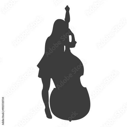 Female cello musician silhouette