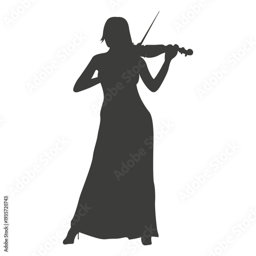 Female violinist silhouette