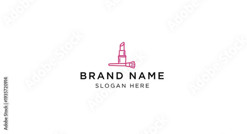 Pink Oil Rig Logo Template for Energy Industry Branding.