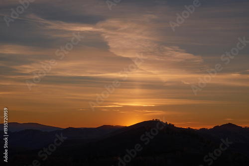 Sunset in the mountains.
