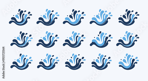 Abstract Blue Water Splash Pattern - Refreshing Liquid Waves