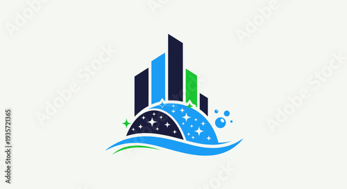 Modern City Cleaning Services Logo - Sparkle and Shine