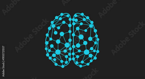 Abstract brain network structure, artificial intelligence, neural network concept