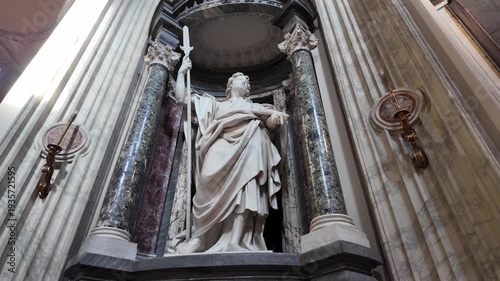 Cinematic Slow Motion Statue Of Saint Jude Thaddeus Saint John Lateran Rome